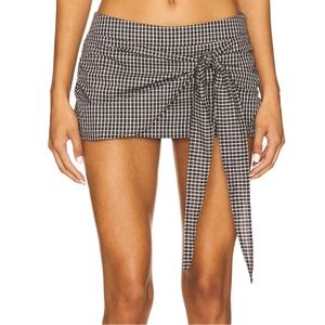 Lioness Navy and White Checkered Mini Skort